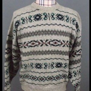 XL Timber Valley aztec striped wool blend crewneck